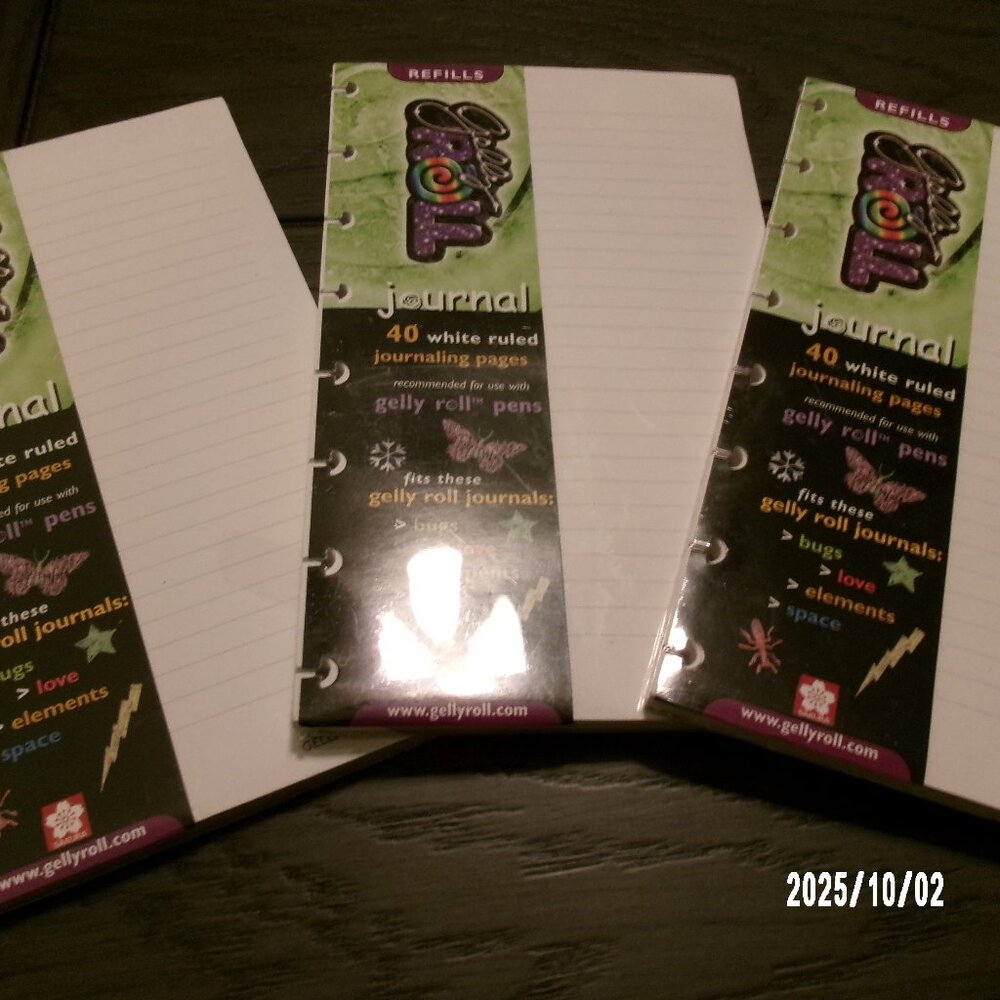 NEW White Rules Journaling Pages Sakura/Fits Gelly Roll Journals 40 Sheets 3 PKS